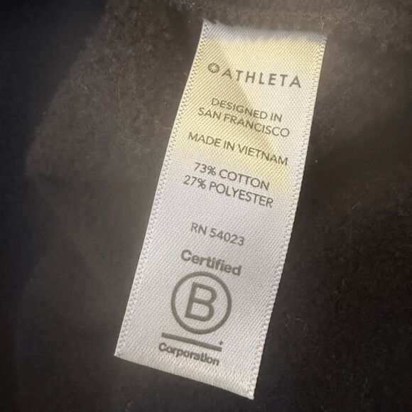 Athleta Women's Funnel Neck Side Slit Oversized Pullover Sweatshirt Black Medium - Picture 5 of 10
